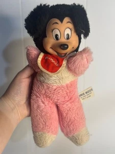 VTG 1950s Minnie Mouse Plush Doll Walt Disney Productions 10" Body Rubber Face - Picture 1 of 6