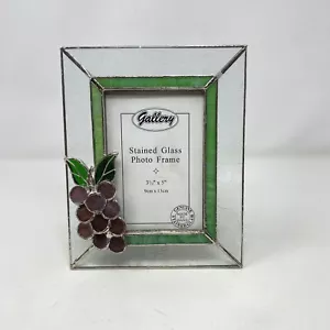 Cornice portafoto 3D uva viola in vetro colorato fatta a mano quadro 3,5” x 5” - Foto 1 di 6
