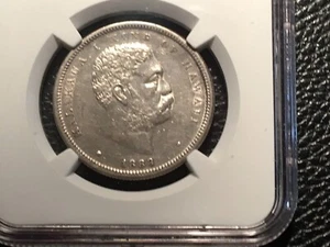 1883 50 Cent Hawaii Silver Coin NGC AU Details Cleaned Very Light Cleaning  - Picture 1 of 3