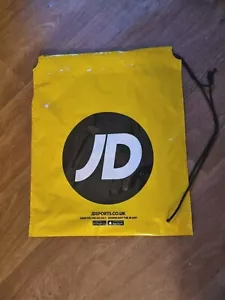JD Sports Yellow Drawstring Plastic Bag x 1 - Picture 1 of 3