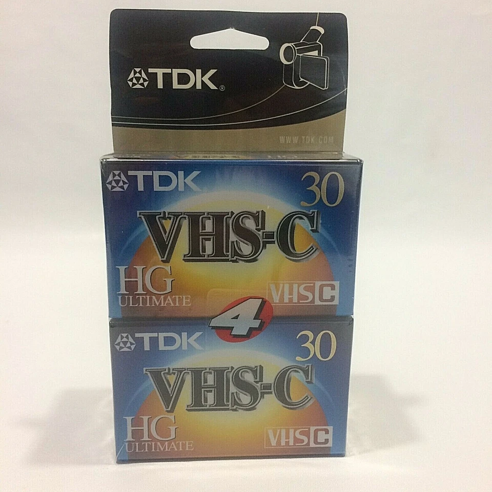 2 4-pack TDK Vhs-c 30 Minute Cassette Tapes Camcorder HG Ultimate
