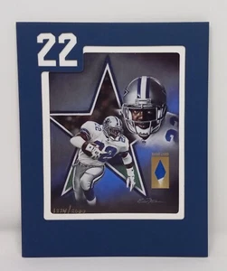 Emmitt Smith HOF Game Used Jersey Patch Relic Gallery Collection Art Print /2000 - Picture 1 of 4