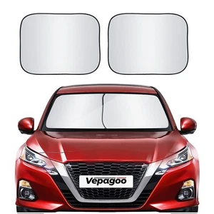 Foldable 2 Piece Car Windshield Sun Shade Cover, Auto Sun Shield He... Fast Ship - Picture 1 of 9