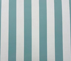 OUTDURA 7055 KINZIE AQUA CANVAS STRIPE OUTDOOR FURNITURE FABRIC BY YARD 54"W - Picture 1 of 5