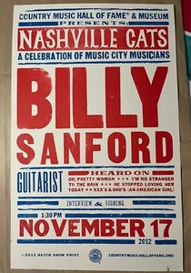 2012.11.17 Hatch Show Print Billy Sanford Pretty Woman Guitarrista Nashville Cats - Imagen 1 de 1