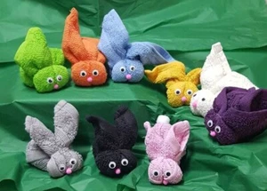 Bunny Face Flannel Rabbit Kids Adults Novelty Party Bag Thank You Gifts - Picture 1 of 24