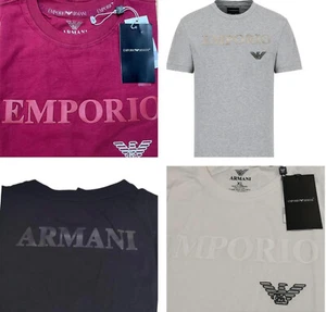 Men's Short Sleeve Emporio Armani T - Shirt Front & Back Logo Design on Sale - Picture 1 of 9