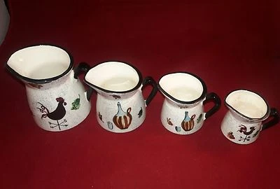 Original Dee Bee Company Imports, Handpainted Porcelain Measuring Cup Set - Image 1 of 4
