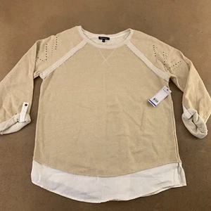 Relativity Women's XL Oatmeal Heather Knit Long Sleeve Pullover Tunic Top NWT - Picture 1 of 9