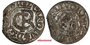 Livonia  Riga Carl XI of Sweden (1660-1697) Silver 1662 Solidus KM# 55 (420) - Picture 1 of 3