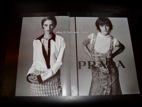 PRADA VINTAGE 4 pagine STAMPA ANNUNCIO primavera 2002 KRISTINA CHRASTEKOVA Jacquetta Wheeler