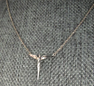 Winkel Anhänger 925 Silber Italien Halskette Gliederkette 17" gemarkt Lavaggi - Bild 1 von 22