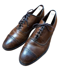 Allen Edmonds Fifth Avenue Brown Leather Cap Toe Oxfords Dress Shoes 9.5 E - Picture 1 of 12