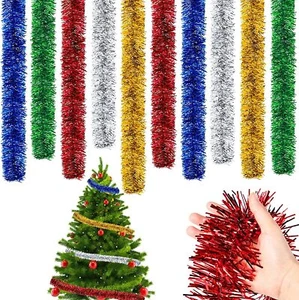 2M CHUNKY TINSEL XMAS CHRISTMAS TREE WEDDING HOME PARTY DECORATION GARLAND - Picture 1 of 12