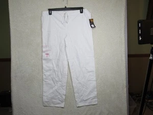 Dudz Scrub 3pkt drawstring-waist Scrub Pants White Pink T Vols Tennessee Size M - Picture 1 of 10