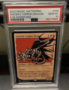 2022 MTG CLB Ancient Copper Dragon Showcase #396 PSA 10 - Picture 1 of 2