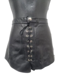 Damen-Hotpants schwarz PVC zum Schnüren Größe 10 - Bild 1 von 1