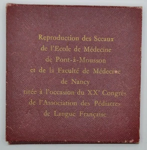 Médecine -PONT A MOUSSON sceau école médecine Nancy reproduction XX° congrès - Picture 1 of 3