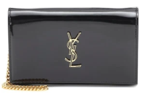 NUOVA BORSA A PORTAFOGLIO A CATENA IN ORO PATINATA SAINT LAURENT SCATOLA! - Foto 1 di 16