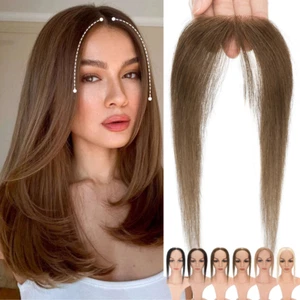 CLEARANCE Women FULL Lace Hairline Topper Toupee Frontal Hairpiece 8A Human Hair - Picture 1 of 45