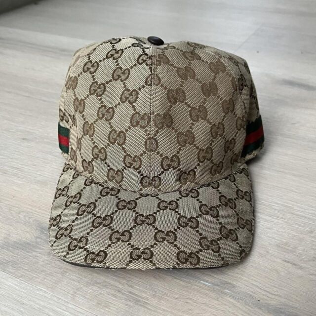 Gucci Men, GG Maxi baseball cap, Black, Patterned, M, Hats, Leather