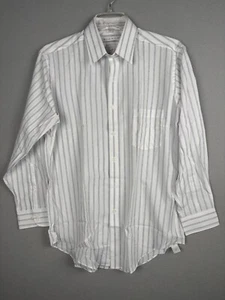 Vintage Aigner Shirt Men’s 16-32/33 White Stripe Button Up Collared Taiwan 3689 - Picture 1 of 12