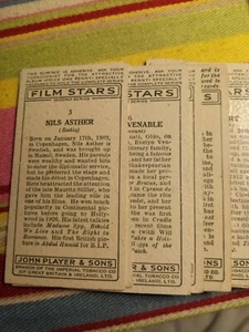 Jugadores - Estrellas de cine 2ª serie (1934). Una sola tarjeta nº 3 - Imagen 1 de 1