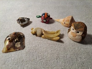Lot Of (6) Cute Small Things Goldfish, Owl, Welk Shell, Geode Brain, Turtles - Picture 1 of 24