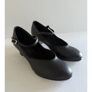 Capezio Nero Mary Jane Cinturino Pelle Tap Scarpe Tacco Punta Master Tap Dancewear 9W - Foto 1 di 10