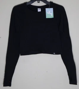 Women's Seamless Crop Long Sleeve Top JOYLAB Black Onyx XXL New - Picture 1 of 11
