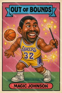 GX1 Magic Johnson Out of Bounds Lakers 4x6 12x18 16x24 Photo - Picture 1 of 1