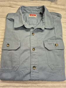 Camisa de mezclilla occidental de manga corta con botones Wrangler para hombre  - Imagen 1 de 10