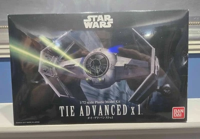 Star Wars TIE Advanced x1 Fighter 1:72 Sealed Model Kit — Bandai 0191407 ~ NEW ~ - Image 1 of 2
