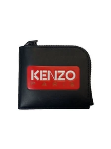KENZO Wallet Coin Case Leather Black Men's, Slightly Scratched and Soiled - Picture 1 of 6