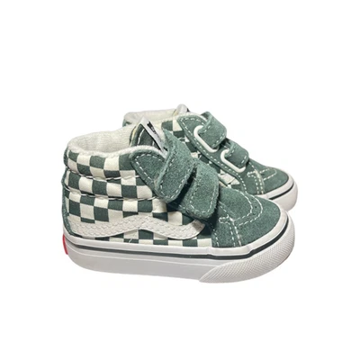 2022 VANS Checkered Green White SK8 Size 4 Toddler Skate Suede Sneakers Boys - Image 1 of 4