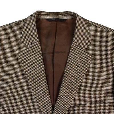 John Nordstrom Cashmere Blazer Men 42R Brown Loro Piana Houndstooth Jacket Soft - Image 1 of 4