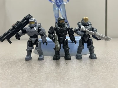 Spartan Blue Team Master Chief Kelly 087 Fred 104 Lot Halo Mega Construx Figure - Image 1 of 3
