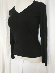 J.Crew Langarm Perfect Fit T-Shirt Top Gr. Small Schwarz Baumwolle V-Ausschnitt Lagenlook - Bild 1 von 10