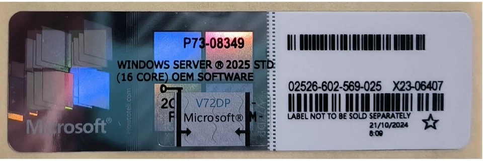Microsoft Windows Server 2025 Standard Server-Software Lizenz, - Bild 1 von 1