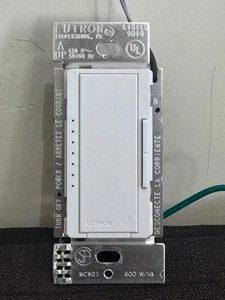 Interruptor atenuador de pared Lutron HWD-6D HomeWorks 600W 120V MCW05 blanco - Imagen 1 de 5