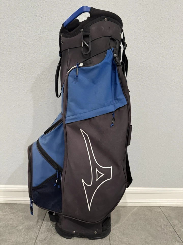 Bolsa de carrito de golf Mizuno 2023 divisor de 7 vías azul real negro cubierta de lluvia incluida Foto 1 de 4