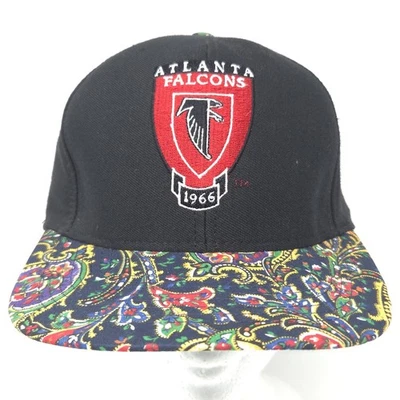 VTG Atlanta Falcons Nutmeg Paisley Hat American Needle NFL 90s SnapBack Cap USA - Image 1 of 4