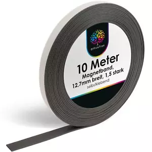 OfficeTree Magnetband 10 m selbstklebend - Magnetstreifen Magnet Magnetklebeband - Bild 1 von 8