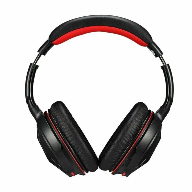 AUSDOM M04S NFC Wireless Bluetooth 4.0 Headphones Built-in Microphone Black-Red - Image 1 of 4