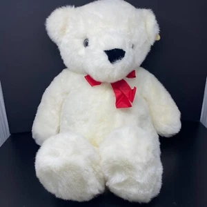 Vintage Aurora White Teddy Bear Huggy Large Jumbo Plush 28" Stuffed Animal Tags - Picture 1 of 9
