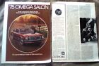 1975 OLDSMOBILE Omega Salon 2 Page Print Ad - A Good Feeling To Have One