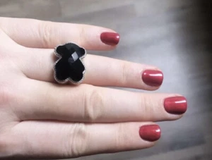 Tous Ring, Gold18 K,brilliantes,onyx - Imagen 1 de 4