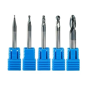 5Pcs HRC45 Radius 0.5mm~3mm CNC Tungsten Ball Nose End Mills 2-Flute Ball Head - Picture 1 of 7