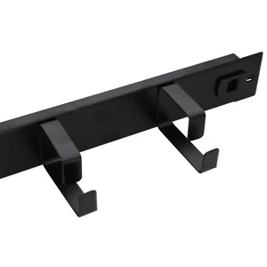Sans Outils Annelé Câble Gestion Barre 1U Avec 4 Anneaux Données Armoire 48.3cm - Photo 1/4