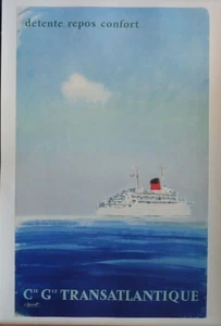 COMPAGNIE GÉNÉRALE TRANSATLANTIQUE~PAQUEBOT ANTILLES~ALBERT BRENET~FRENCH LINE - Imagen 1 de 7